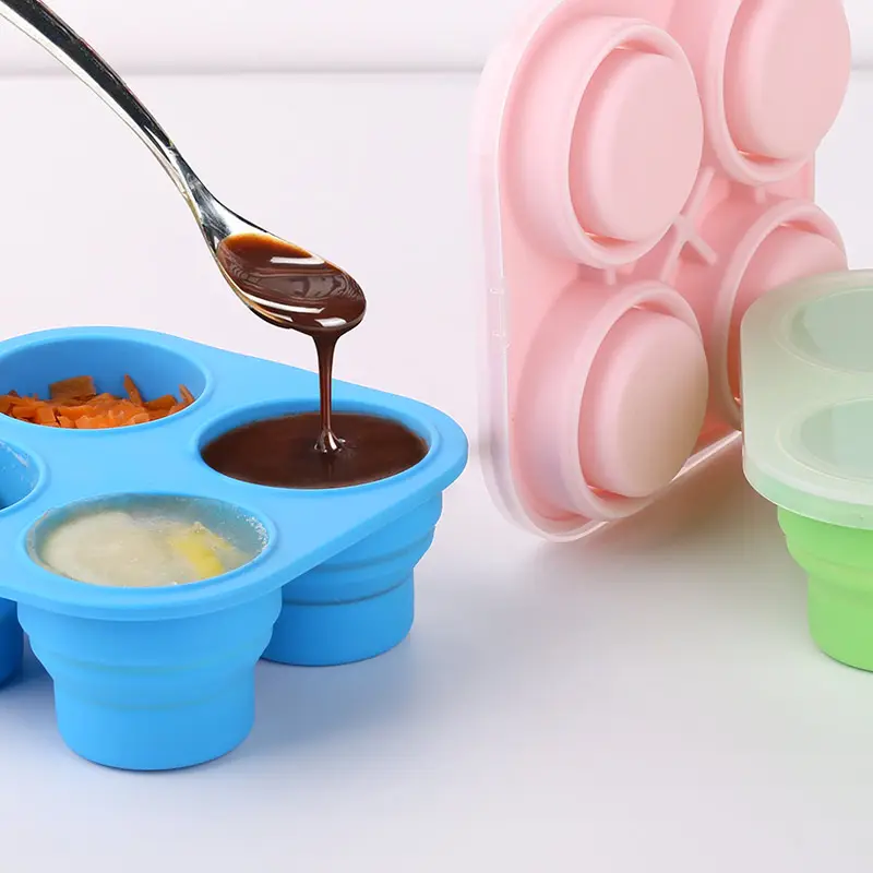 BPA Free Silicone Food Containers Ice Making Storage For Baby Feeding