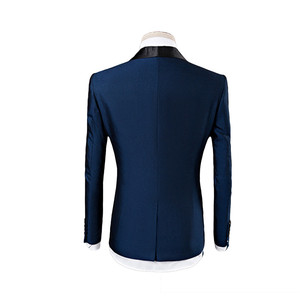 Vestito da uomo HD104 3 pezzi blu scuro smoking abiti da sposa per gli uomini gentiluomini stile Business Casual miglior Blazer da uomo - Product Image 3