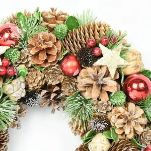 GY BSCI Classic Festival Styrofoam Rings Round Pinecone Artificial Christmas Garland Wreath Making Supplies