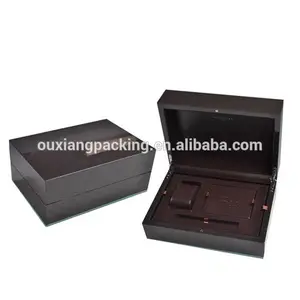 เปียโนสีดำLacquer Finishออกแบบใหม่หรูหรานาฬิกาCufflinkกล่องภาษาสวีดิชคำMarket