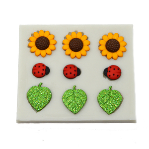 Moule en silicone pour pâtisserie à 7 points, motifs de tournesol, feuilles, <span class=keywords><strong>coccinelle</strong></span>, chocolat, pour faire soi-même, pour le gâteau - Product Image 1
