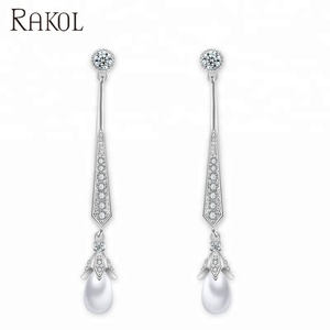 RAKOL EP527 di goccia <span class=keywords><strong>orecchini</strong></span> <span class=keywords><strong>in</strong></span> <span class=keywords><strong>argento</strong></span> zircone ciondola gli <span class=keywords><strong>orecchini</strong></span> penzoloni <span class=keywords><strong>orecchini</strong></span> earing per le donne - Product Image 1