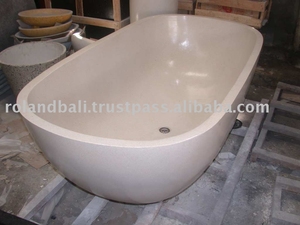 Bañera de piedra independiente de terrazo blanco Bañera de hidromasaje de remojo interior/exterior con color Acrílico - Product Image 1