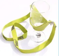 100% פוליאסטר שרוך מחזיק זכוכית עבור יין צוואר רצועה עבור כוס יין