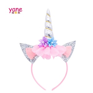 الجملة يونيكورن رباطات مع زهرة للأزياء نسيج رباطات للأطفال والديكور الحزب - Product Image 4