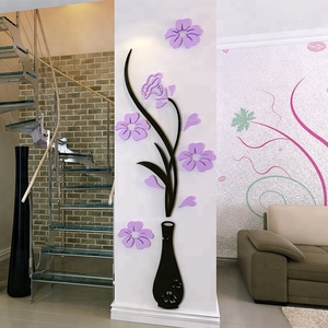 Decorazione Specchio Acrilico Rimovibile, Adesivo Murale 3D a Forma di Vaso, Decorazione Artistica da Parete per <span class=keywords><strong>Soggiorno</strong></span> e Casa - Product Image 2
