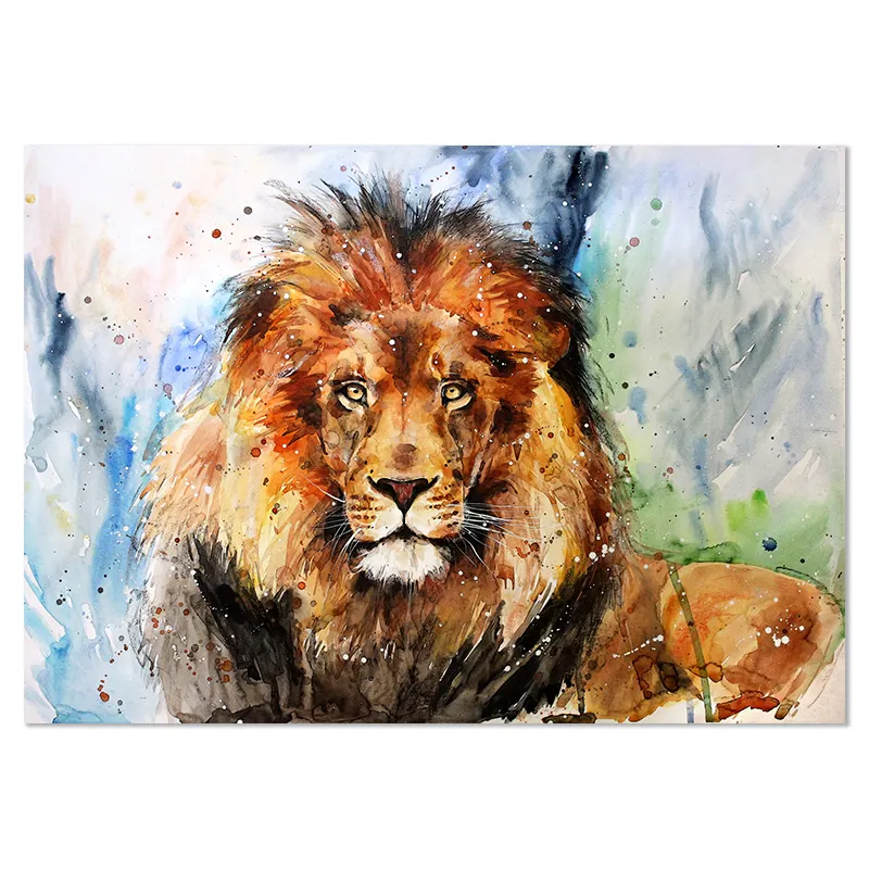 Colorful picture decor abstract wall pop art canvas lion animal oil painting