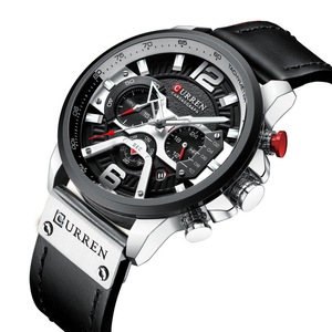 Montres pour hommes Curren, livraison gratuite, marque haut de gamme, montre chronographe de luxe, cuir, étanche, montre de sport pour hommes, montre-bracelet masculine - Product Image 5