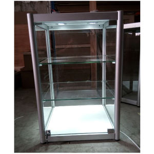 מותאם אישית נייד פשוט עיצוב חמוד שחור אלומיניום מסגרת קטן זכוכית ארון תצוגה - Product Image 5