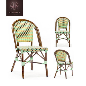 Nouveau meubles de style français pour restaurant, café, jardin, empilables, en aluminium, en rotin PE, <span class=keywords><strong>chaise</strong></span> de <span class=keywords><strong>bistrot</strong></span> français, <span class=keywords><strong>chaise</strong></span> d'extérieur - Product Image 6