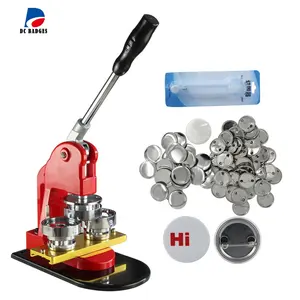 37mm Button Maker kit Pin Badge making Machine with 500set button pins material and acrylic paper cutter