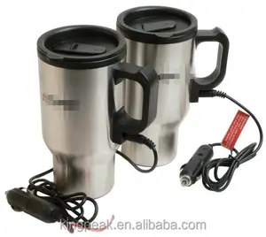 Hot Selling Stainless Steel Auto Plug Heated Travel mugs Electric Coffee Mug with Car Plug usb heated thermos mug