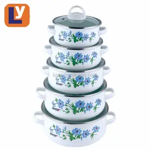 Haute qualité 5 pièces 16-24cm 673DG émail casseroles