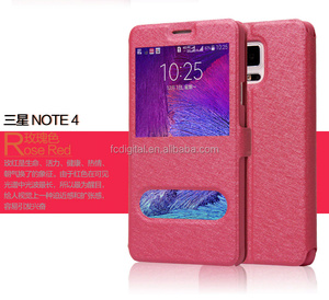 Moins cher Coloré Soie Flip cas pour Mobile téléphone Samsung Galaxy avec Double Fenêtre - Product Image 5