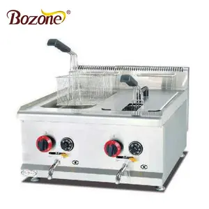 Best quality Kitchen Equipment Gas Industrial 2-tank 2-basket Deep Fryer With Cabinet