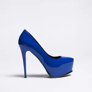 15 cm yüksek topuklu açık mavi renk moda bayanlar akşam parti elbise ayakkabı