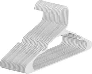 Inspring perchas de plástico duradero y delgado blanco