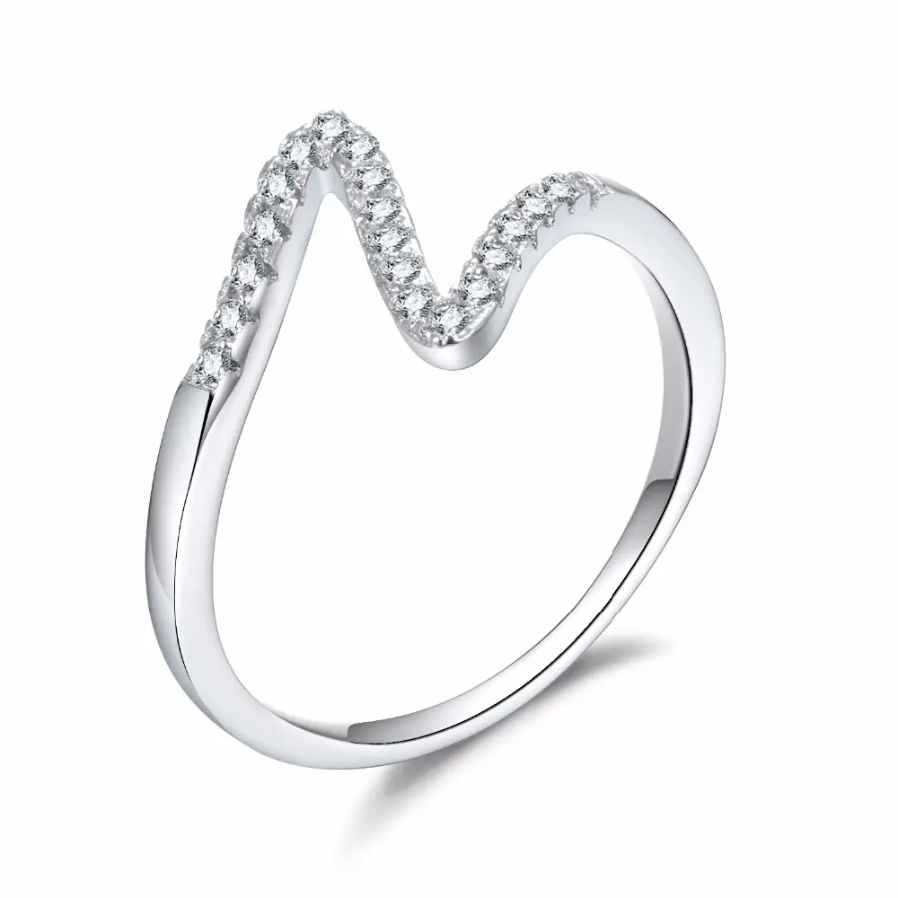 Nuovi arrivi 2018 accessori da sposa argento 925 anelli con regali san valentino pave impostazione di fidanzamento onda anello