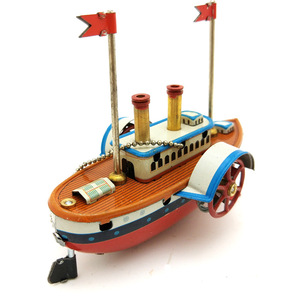 <span class=keywords><strong>Retro</strong></span> Blikken Speelgoed Metalen Schip Model Home Decor Christmas Gift - Product Image 2