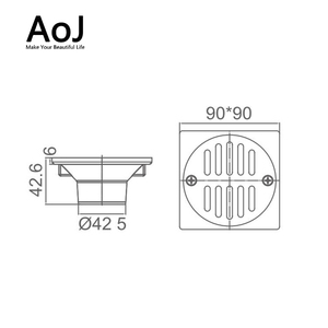 Gạch chèn vuông tầng chất thải grates sàn nhà để xe cống cho nhà bếp ban công 90x90 mét Brass sàn drainer - Product Image 2