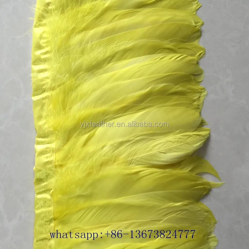 Factory wholesale yellowed goose feathers trimmed goose feathers edge for Decorations