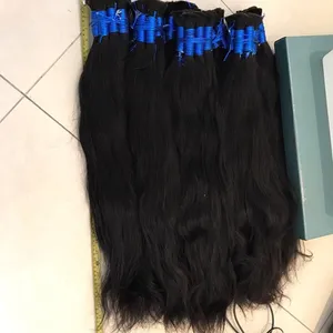 Extensão de cabelo humano vietnamita cabelo liso remy virgem em massa sem ângulo