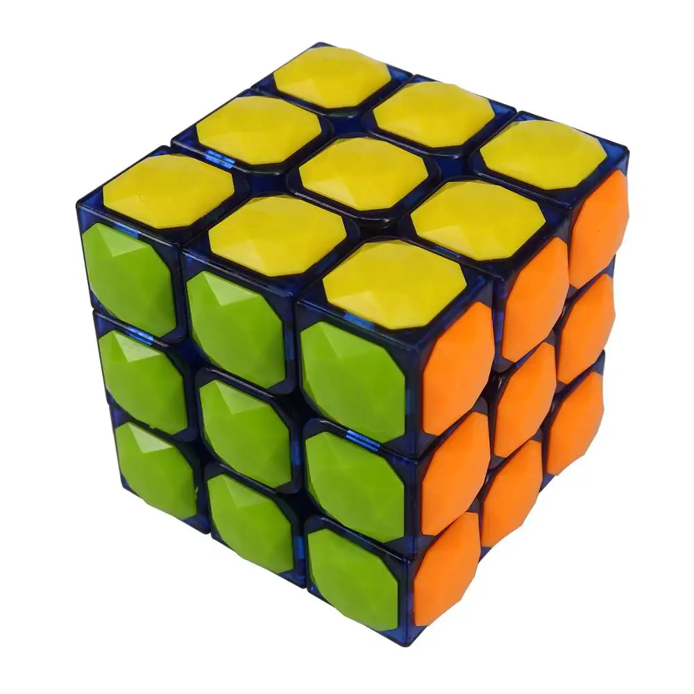 2019 hot selling 3x3x3 cm puzzle plastic 3x3 magic cube with diamond bulges for promotional gifts