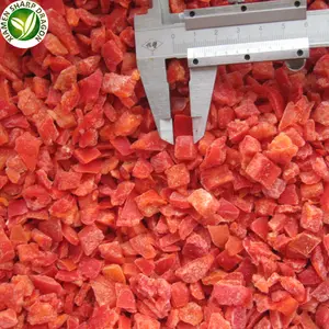 IQF Export Hight Quality Red Diced Frozen Bell Pepper Chunk Block Cubes Organic Healthy Natural Freezing Bulk