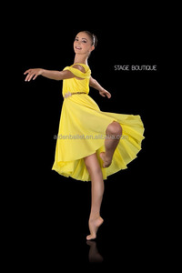 Pulido amarillo vestido lírico estilo griego traje de la danza - Product Image 2