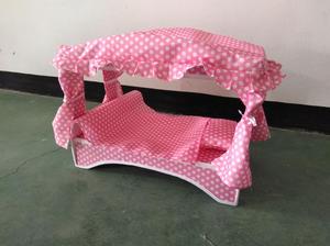 Meubles à <span class=keywords><strong>baldaquin</strong></span> à pois roses et <span class=keywords><strong>lit</strong></span> à jouets avec literie pour jeux d'enfants et maisons de poupées - Product Image 3