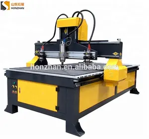 Jinan HONZHAN Mesin Penggilingan Pengeboran Pengukir Router CNC 3 Sumbu 1200*2400Mm Kualitas Baik dengan Motor Stepper