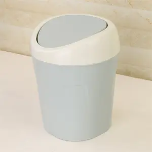 Plastik masaüstü araba çöp kutusu Mini toz kutusu kapaklı