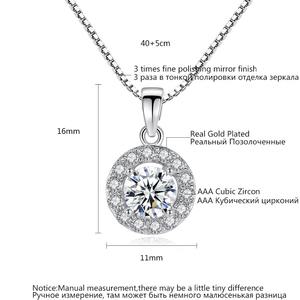 LUOTEEMI-Colgante redondo de diamantes de circonia cúbica de alta calidad, corazón y flechas cortadas, collar <span class=keywords><strong>Sona</strong></span>, gran oferta - Product Image 2