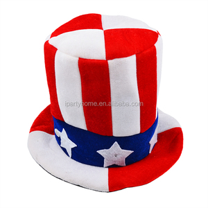 Cappello a Cilindro con Bandiera Americana in Feltro e Luci LED, Costume Patriottico da Uncle Sam per Adulti, Ideale per Feste del 4 Luglio - Product Image 4