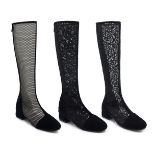 Las mujeres al por mayor <span class=keywords><strong>de</strong></span> la fábrica <span class=keywords><strong>de</strong></span> caucho grueso bajo rodilla botas tacón hueco cremallera botas por la rodilla - Product Image 6