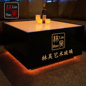 <strong>Lounge</strong> Photoluminescent <strong>Light</strong> up Table Bar Furniture Commercial Furniture RGB Slowly Changing LED Strip Modern Square 0.5CBM - Product Image 3