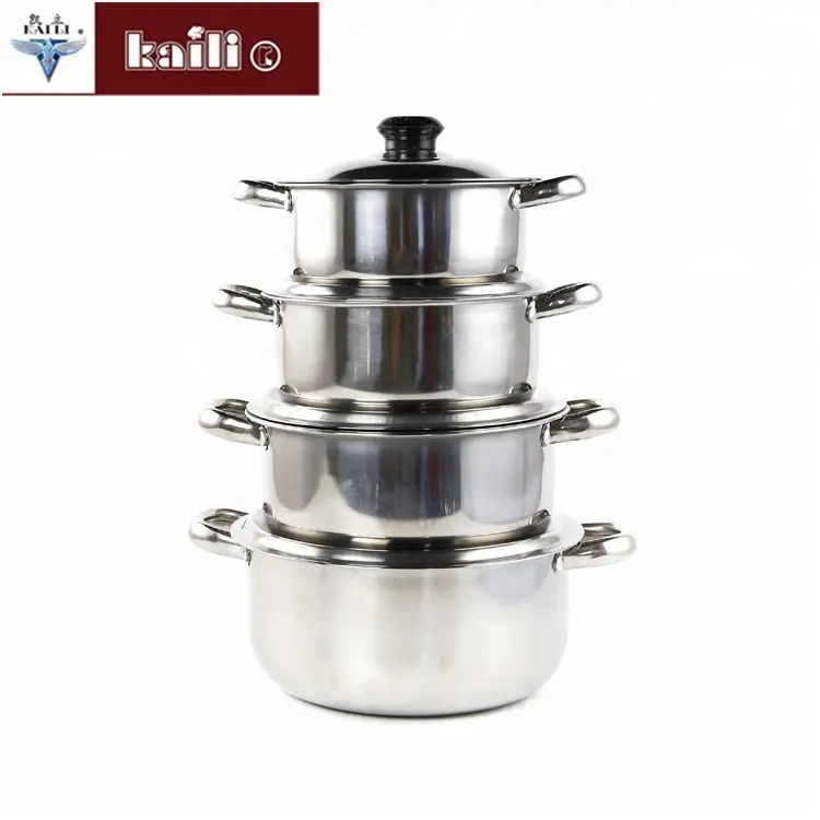 Cookware Kitchen Pots And Pans With Steel Lids For Home Cooking