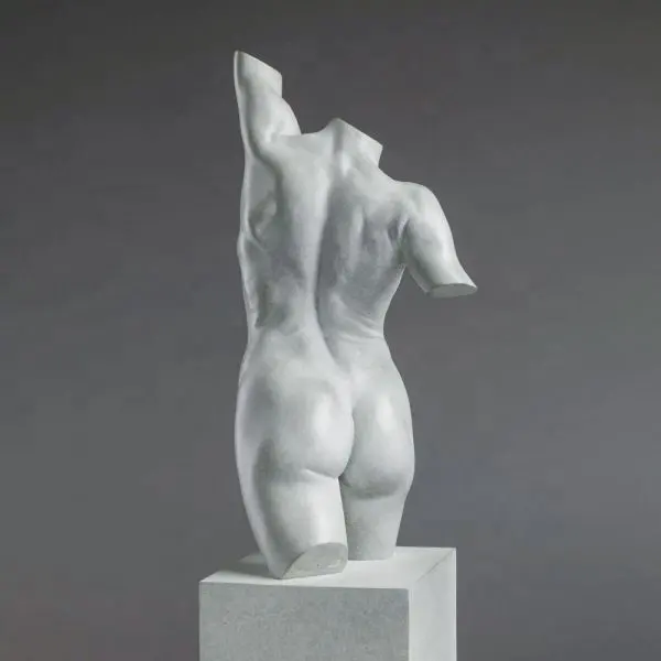 手彫りの天然石セクシーな女性の大理石のバスト像