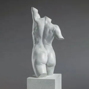 Hand Carved Natural Stone Sexy Female Marble Bust Statue