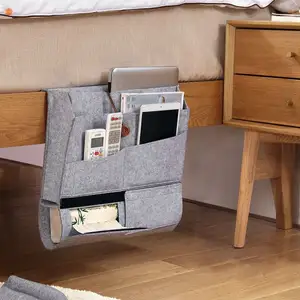Best Selling Aangepaste Milieuvriendelijk Opvouwbare Wolvilt Home Bed/Sofa Multifunctionele Opslag Opknoping Organizer Bag