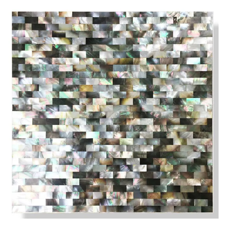 Natural Mother of Pearl Oyster Mini Brick Shell Mosaic Tile for Bathroom / Kitchen Backsplashes 12" X 12"