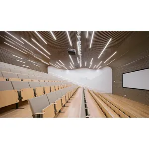 Asientos de auditorio de salón de conferencias de estilo europeo, sillones escolares fijos, muebles de teatro comercial