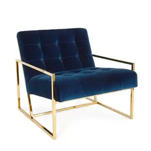 중앙 세기 디자인 파란 우단 customizable 금 식사 우단 직물 Jonathan 애들러 lounger goldfinger 의자