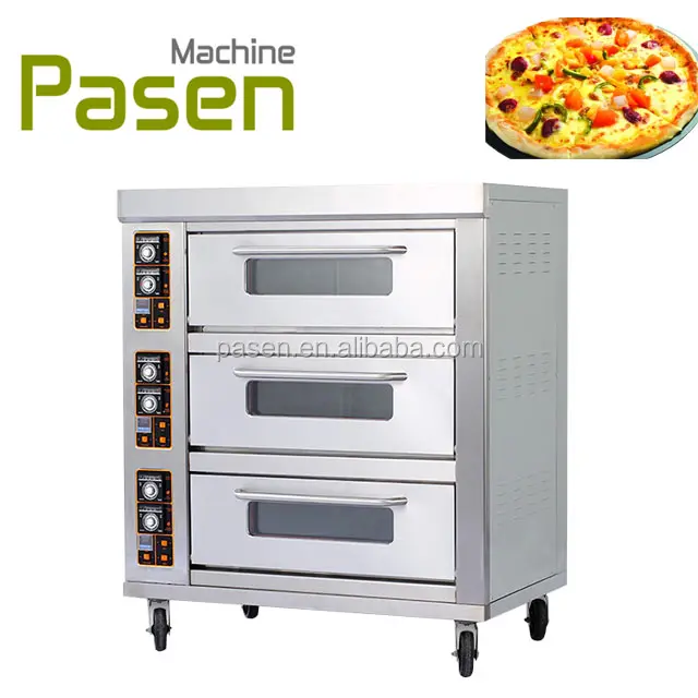 Pastry oven mesin/biskuit oven pizza kue mesin roti komersial 3 lapisan