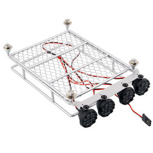 Portaequipajes Metálico para Camioneta <span class=keywords><strong>RC</strong></span>, Escala 1:10, con Barra de Luces LED y Retorno Automático para Camionetas <span class=keywords><strong>Tamiya</strong></span> <span class=keywords><strong>RC</strong></span>, Muestra Gratuita - Product Image 5