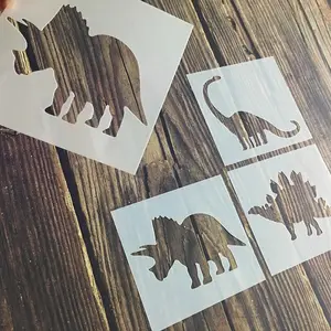 Nhựa Vẽ Tranh Khủng Long Stencil Set cho Trẻ Em Lý Tưởng và Sáng Tạo Đồ Chơi Có Thể Giặt Mẫu Động Vật Stencil