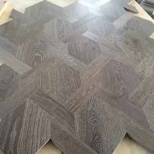 Parkit Kayu Putih Perancis Chevron dan Herringbone Direkayasa Lantai Kayu Kayu