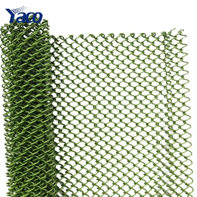 Popüler esnek boyama altın/yeşil renk alüminyum tel metal örgü dekoratif zincir bağlantı perde tel örgü