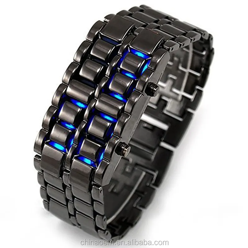 Fashion Lava Iron Samurai Metal LED Gentle Men's Man Digital LED Casual Quartz Wrist Led Watches