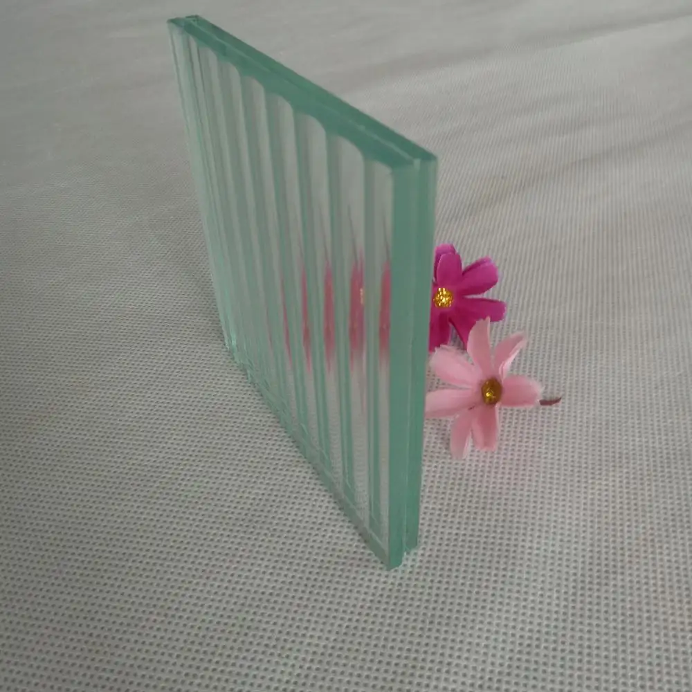 10mm מחורצים זכוכית גיליון למינציה מחורצים מזג זכוכית מחיצה לחדר מקלחת
